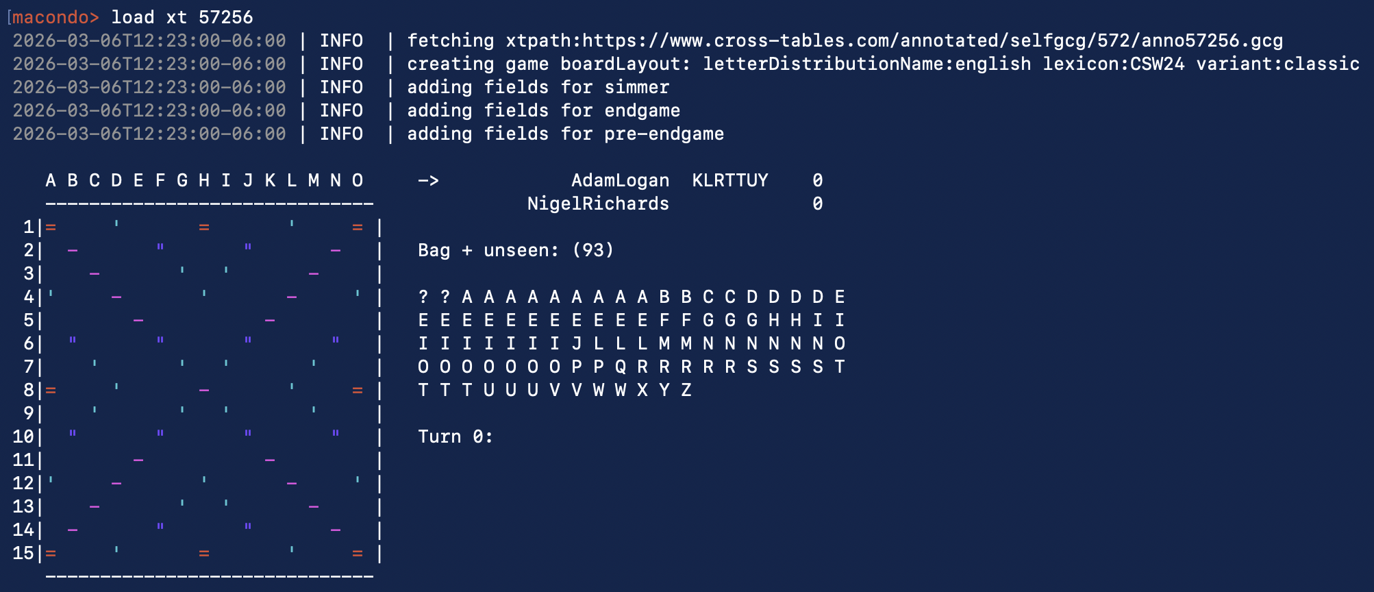 Loading the game in Macondo